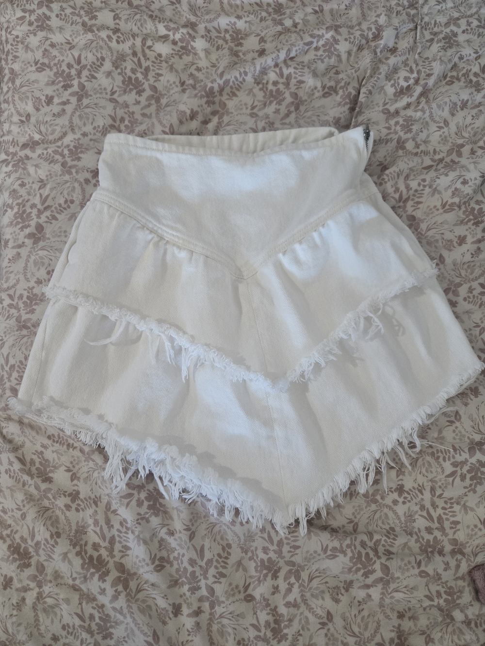 Pink Lily White Tiered Mini Skirt